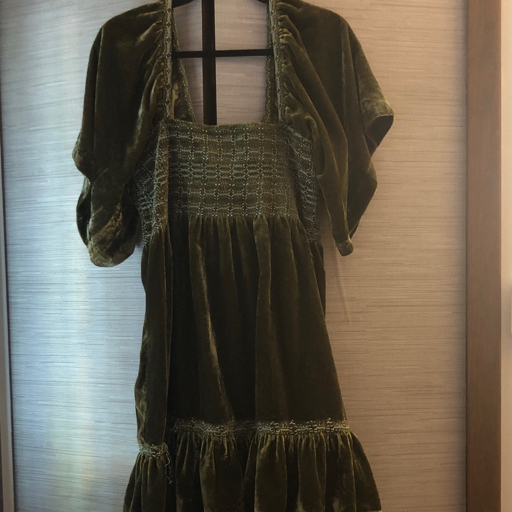 Free People Velvet Olive Mini Dress